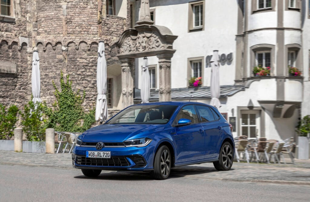 VW Polo R-Line Automatik DSG Getriebe Leasing Angebot leasing deal leasingdeal rabatt Volkswagen r line led scheinwerfer iq light bestellen lagerwagen autohaus stricker nrw wolfsburg einparkhilfe sitzheizung life style