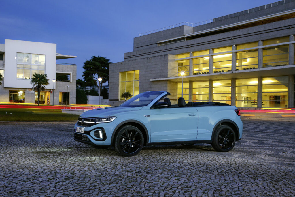 t-roc cabrio teal blue r-line style leasing angebot autohaus stricker